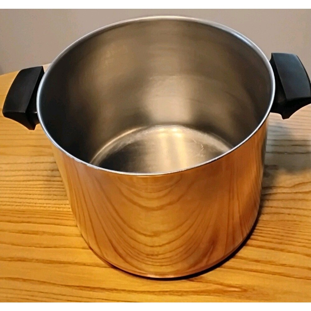 Revere Ware Vintage 8 Qt 92 b SS Copper Clad Bottom Stock Pot No Lid Illonois